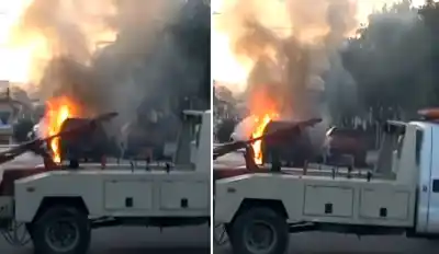 Chocaron en Barrio Sur y lo que pasó después sorprendió a todos: una camioneta envuelta en llamas