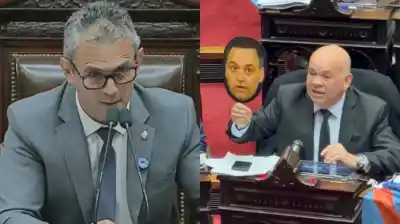 En plena sesión, un diputado exhibió una careta de Adorni y desató la furia de Menem