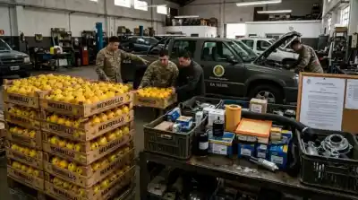 Trueque militar: el Ejército cambia toneladas de membrillo por repuestos para una camioneta