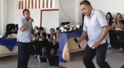 Daba una charla en la escuela cuando de repente ocurrió lo inesperado frente a sus alumnos
