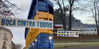 Aparecieron misteriosos pasacalles en Boca Predio: una frase que encierra un mensaje de guerra