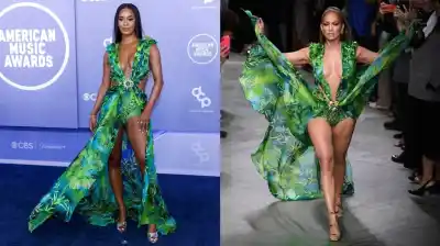Apareció en los AMA y todos se preguntaron lo mismo: ¿quién es la mujer que lleva el vestido de JLo?
