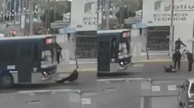 Cruzaba por la senda peatonal y un colectivo lo atropelló: el video que conmocionó a San Martín