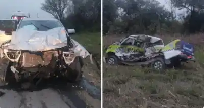 Autopista Tucumán-Famaillá: Camioneta impactó contra un Patrullero