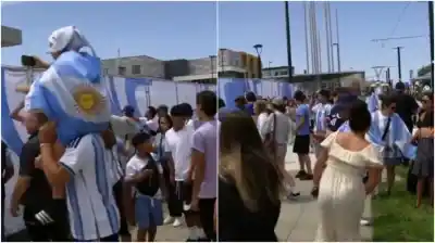 El micro de la Selección llegó a Kansas y lo que pasó en la reja dejó a todos sin palabras