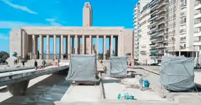 Las obras en el Monumento a la Bandera que usan la misma tecnología que en el Coliseo Romano