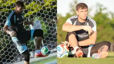 Dibu Martínez mostró un detalle que preocupó a todos en su primer entrenamiento en Kansas