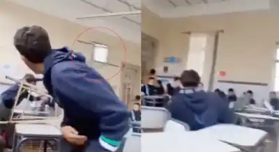 Arrojó una silla dentro del aula y el video dejó helada a la comunidad educativa