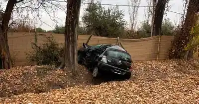Chocó contra un árbol en Maipú y quedó atrapada: el rescate que duró minutos
