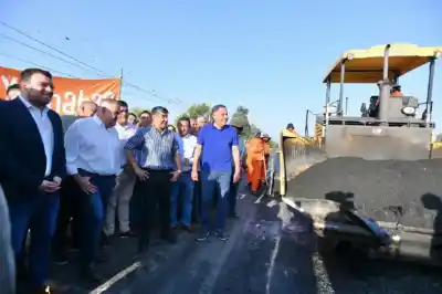 Jaldo recorrió las obras de repavimentación de la ruta “interpueblos”