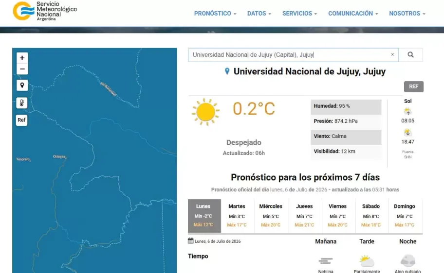 Temperatura en la UNJu