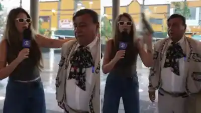 En pleno vivo, un mariachi le puso un revólver en la mano a una periodista y ella reaccionó así