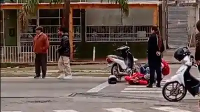 Choque en pleno centro de La Banda: una mujer terminó herida y los servicios de emergencia actuaron rápido