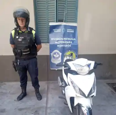 Recuperan moto robada en la Capital en un control rutinario en Monteros