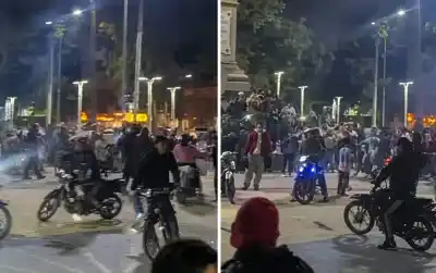 Motos invadieron la Plaza Mitre en plenos festejos por Argentina: ¿qué pasó?