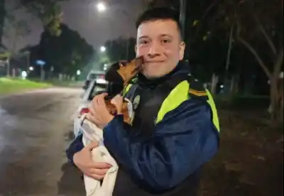 El emotivo gesto de un policía tucumano que salvó a una perrita y desató una ola de agradecimientos