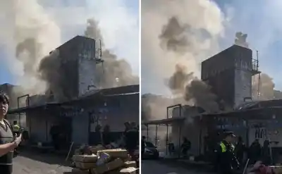 Fuego en la ex Terminal: el momento que alarmó a todo el centro tucumano