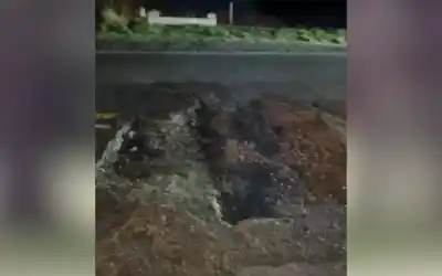 Un pozo sorpresa en la Ruta 5: lo que encontraron los conductores al pasar por La Niña