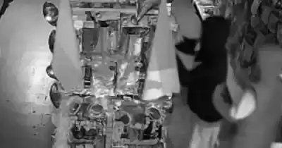Reventaron la puerta de un local en San Rafael y las cámaras captaron todo
