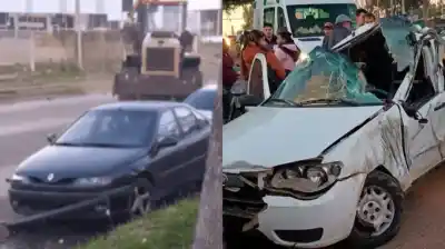 Manejaba una cargadora frontal ebrio y chocó siete autos: la insólita persecución en Concordia