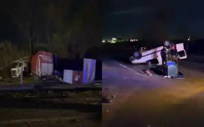 Caos en la Ruta 9: un camión en “tijera”, una camioneta volcada y seis heridos tras un choque múltiple