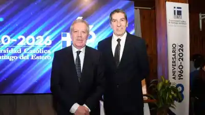 El gobernador Suárez estuvo en el 66° aniversario de la Ucse: el mensaje que dejó el rector