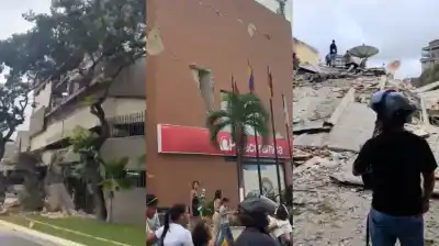 Dos terremotos sacuden Venezuela: el dramático video que muestra el colapso de un edificio en segundos