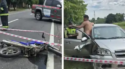 Grave accidente en la Ruta 38: Motociclistas impactaron contra un auto