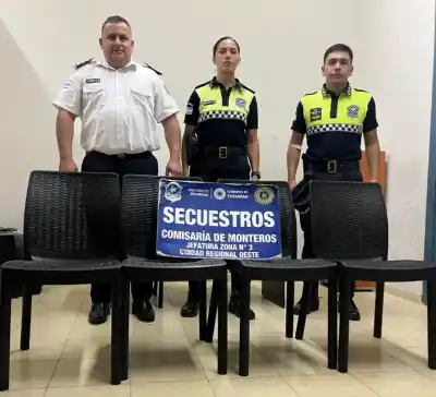 La Policía Recuperó sillas robadas del Salón de las Mujeres Monterizas