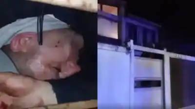 Quiso escalar una reja para robar, pero terminó atrapado y los Bomberos tuvieron que rescatarlo
