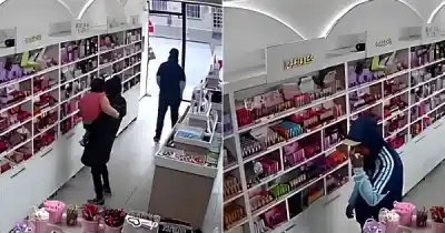 Usaron a una bebé para robar en un local de maquillaje y lo que se llevaron te va a indignar
