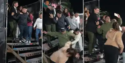 Fanáticos desbordaron el escenario de Dany Hoyos y una mujer terminó fracturada