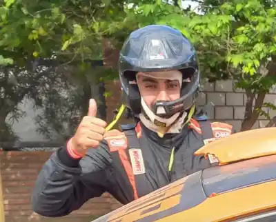 Alfredo Espadín (h) junto a Tadeo Scalora en el Rally de Chumbicha