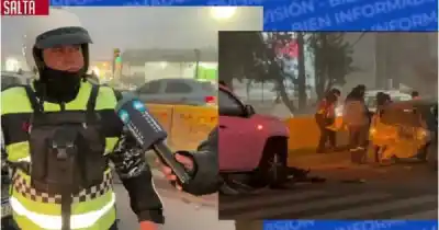 Choque en cadena en zona sur: una conductora quedó atrapada y los airbags no se activaron