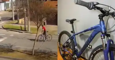 Lo vio en vivo por la cámara: el desesperante momento en que le roban su bicicleta de trabajo