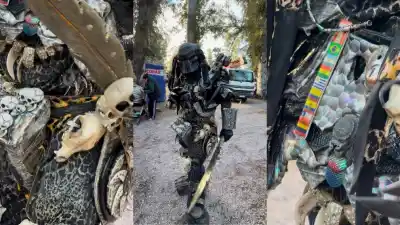 El cosplayer que lleva los cráneos de sus mascotas y se volvió viral en Paraguay está en Santiago