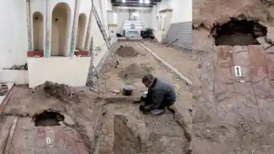 Excavaciones en una iglesia de Simoca revelan un piso de 1797 que escondía siglos de historia