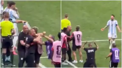 Tensión máxima tras el triunfo argentino: un ayudante egipcio quiso enfrentar a Messi y lo frenaron