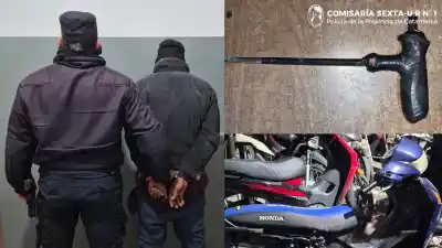 Lo encontraron empujando una moto y lo que tenía entre la ropa llamó la atención