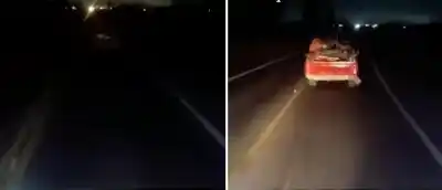Lo que un camionero filmó en la ruta 38: un auto fantasma que aterroriza a los conductores
