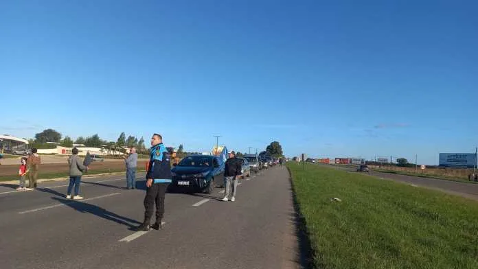 Manifestación en Ruta 2 de Mar del Plata