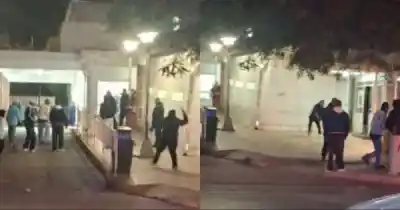 Golpes, piedras y puntas: la violenta pelea en la guardia de un hospital que terminó con una moto destruida