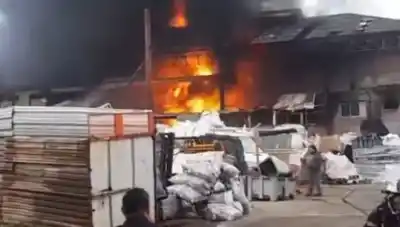 Un depósito de cartón y plástico se prendió fuego en Valentín Alsina: evacuados y daños