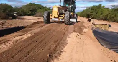 Construyen una alcantarilla clave en la RP 156-S para evitar cortes por las lluvias