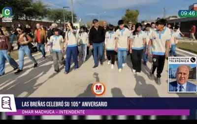 Las Breñas celebró su 105° aniversario con 18 ollas de locro y obras millonarias