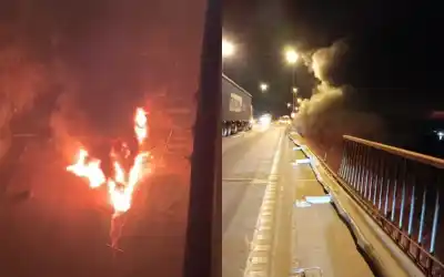 Cayó al vacío desde el puente: el impactante accidente que paralizó la Ruta 12