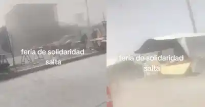 Viento en Salta: la Feria de Solidaridad parecía un desierto