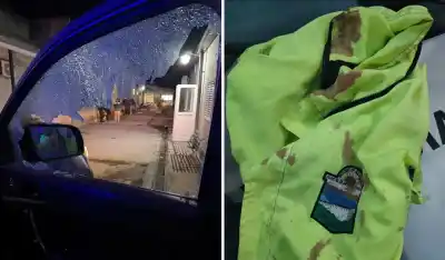 Piedras, golpes y un móvil destrozado: el salvaje ataque que sufrió la Guardia Urbana en Alberdi
