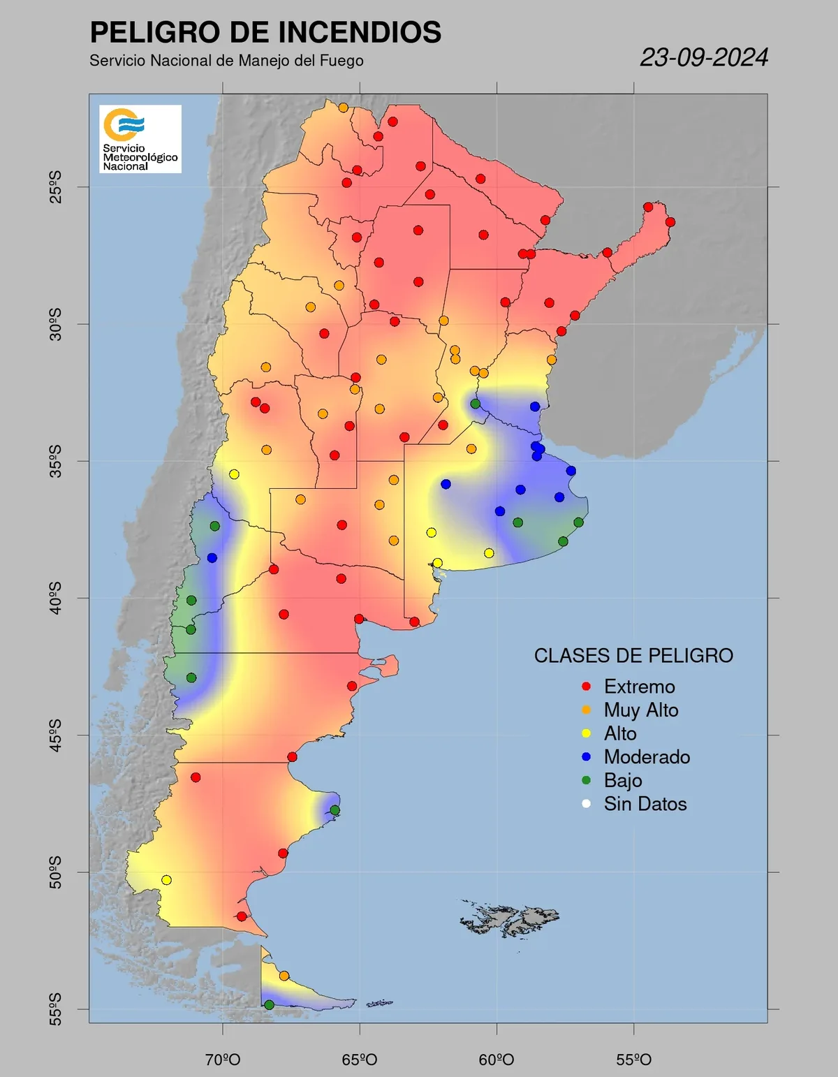 El riesgo de incendio es extremo para este lunes en Tucumán.