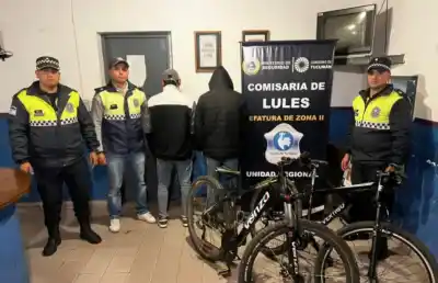 Lules: Atraparon a dos delincuentes que robaron bicicletas a punta de pistola